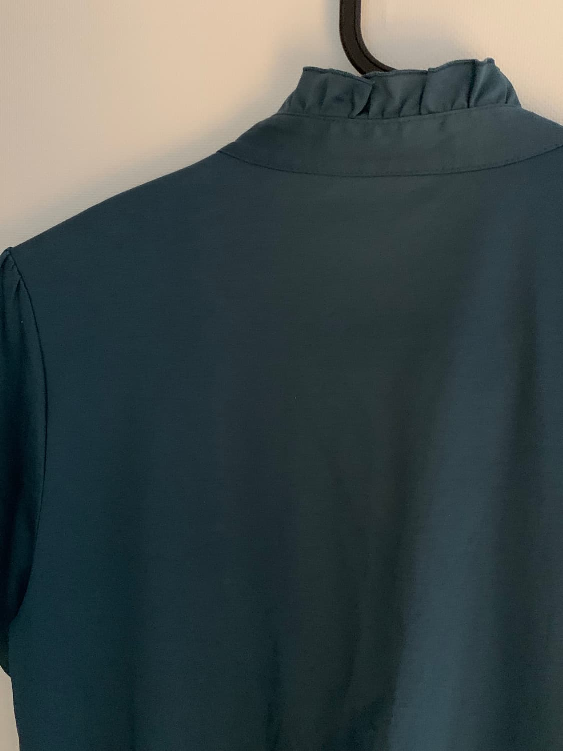 Vintage blue ruffle button half T-shirts 상품이미지5