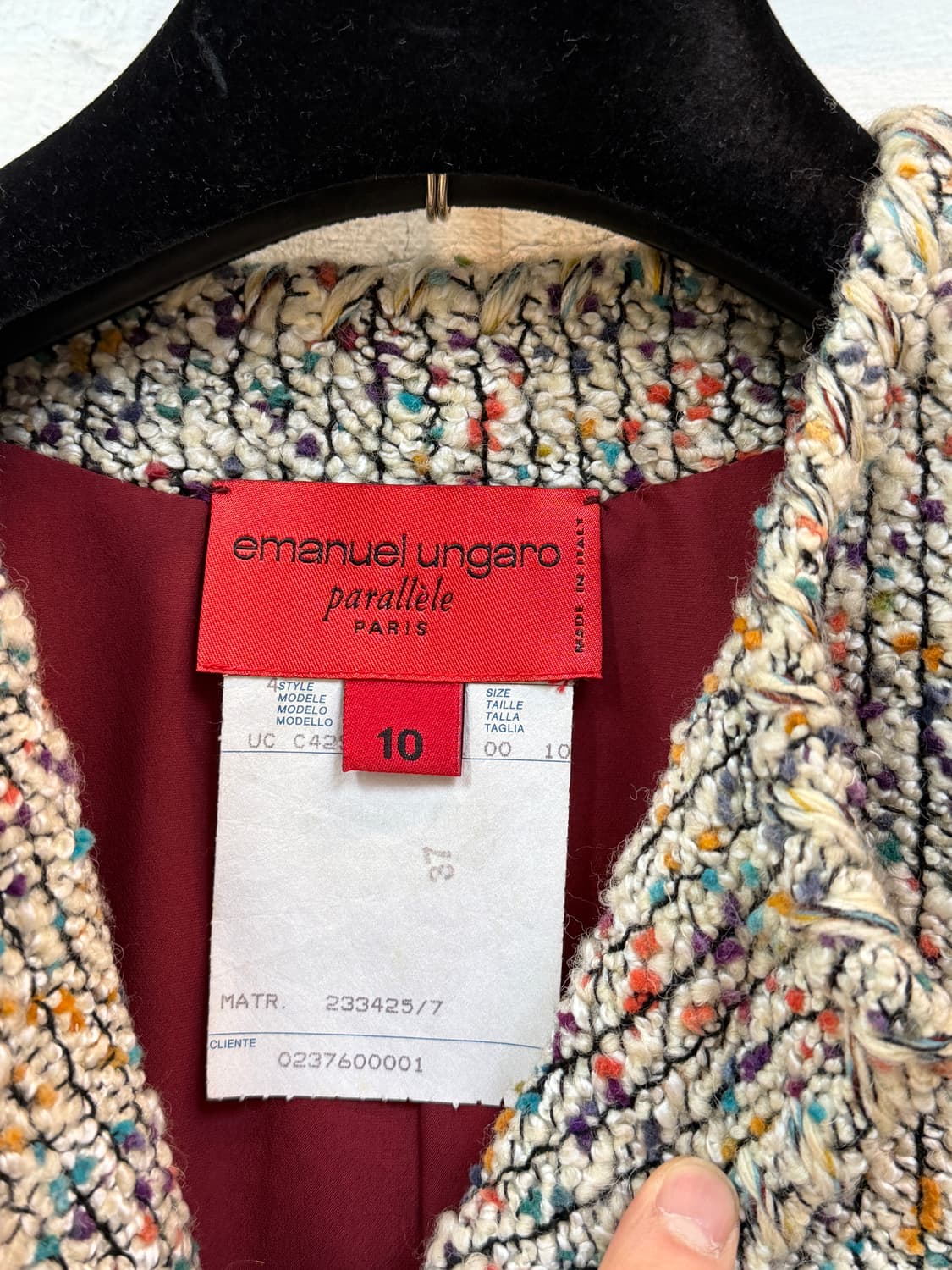 Emanuel Ungaro 웅가로 노카라 트위드 자켓 10 상품이미지3