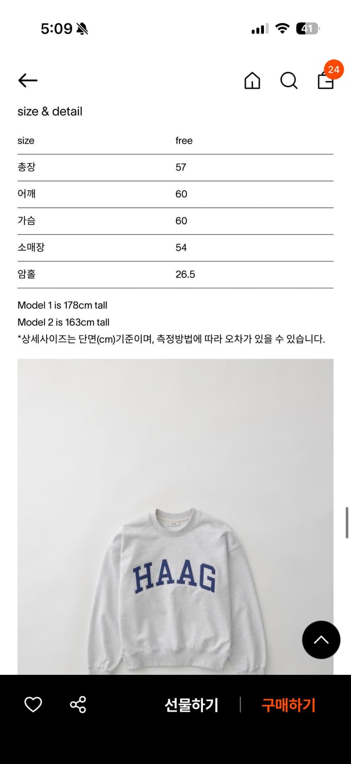 haag 헤이그 벌쓰데이 맨투맨  상품이미지2