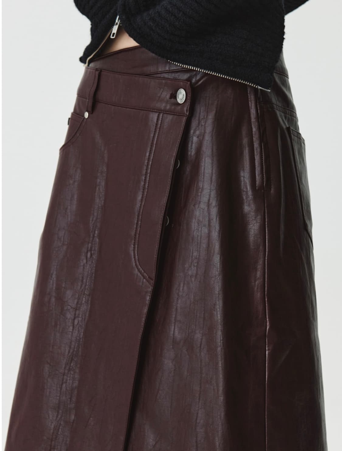 킴마틴 레더 랩 스커트 상품이미지3