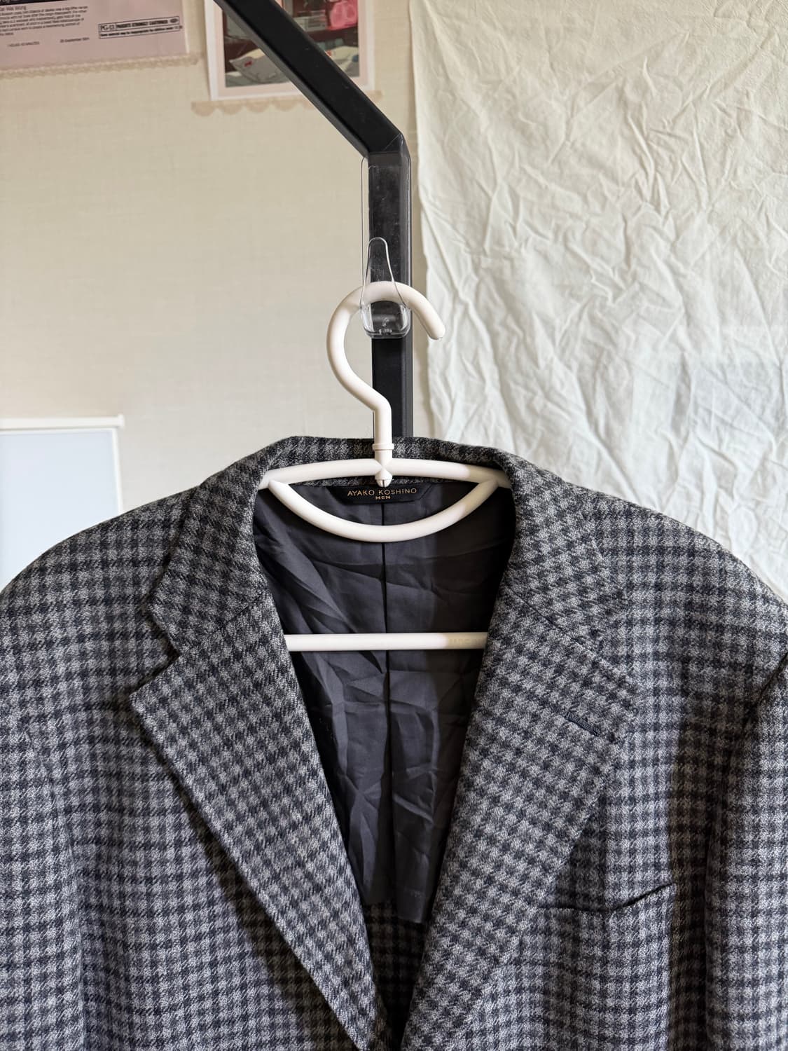 모직 체크 패턴 자켓 상품이미지2