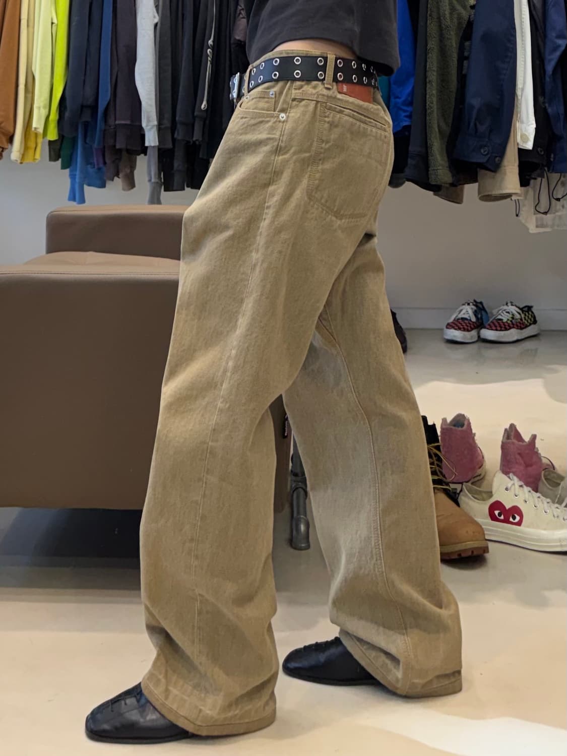 질 샌더 레더 택 데님팬츠 상품이미지7