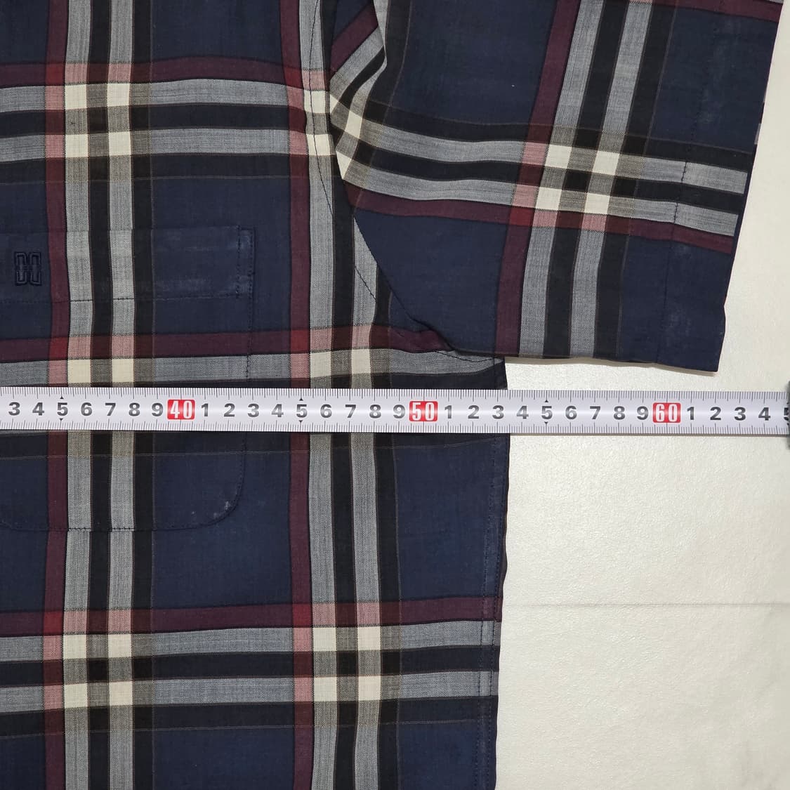 100 닥스 네이비 체크 반팔셔츠 폴리 모 혼방 상품이미지6