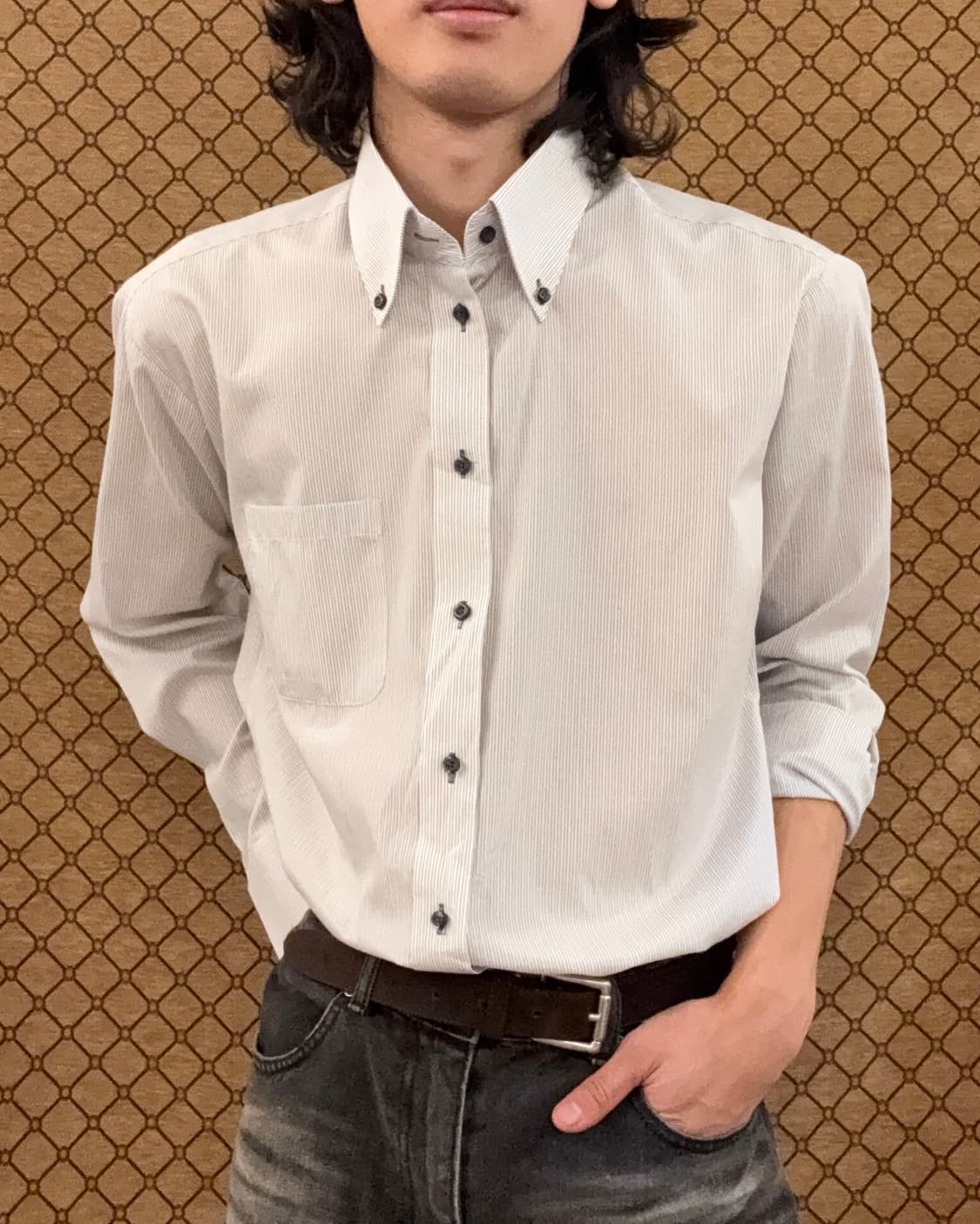 블랙버튼 스트라이프 셔츠 상품이미지5