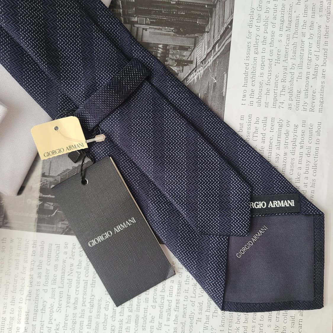 조르지오 아르마니 넥타이 네이비 9.1cm 새제품 g4
 상품이미지8