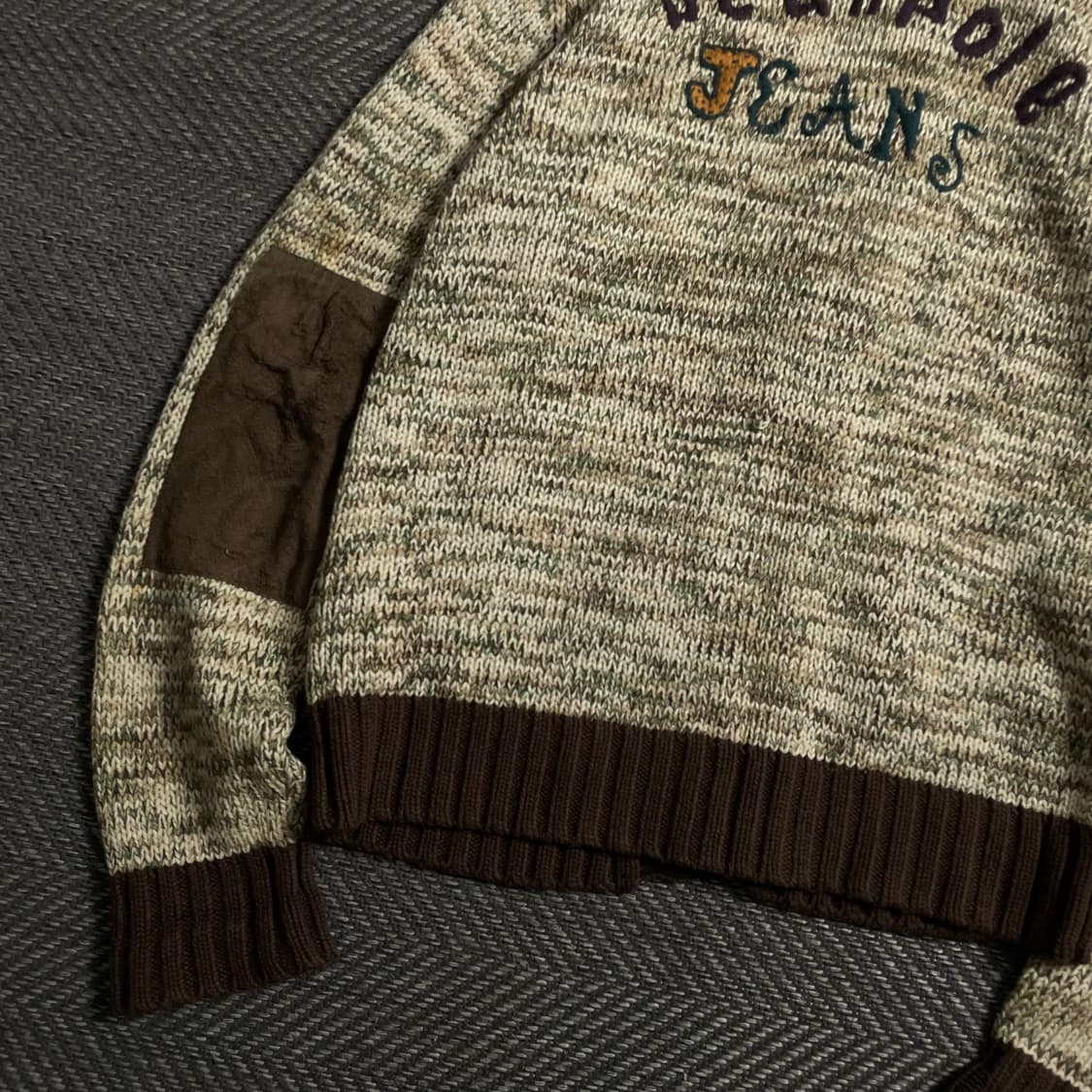 빈폴 진 올드스쿨 빅로고 엘보 패치 니트 집업y 4675 상품이미지4