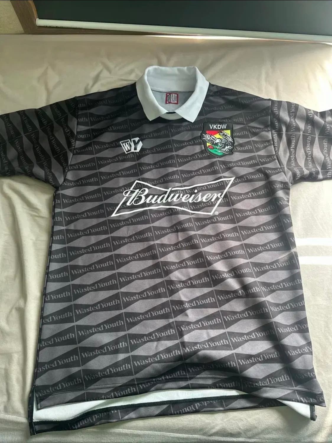 (L) 웨이스티드유스x버드와이저 사커셔츠 반팔 티셔츠 상품이미지3
