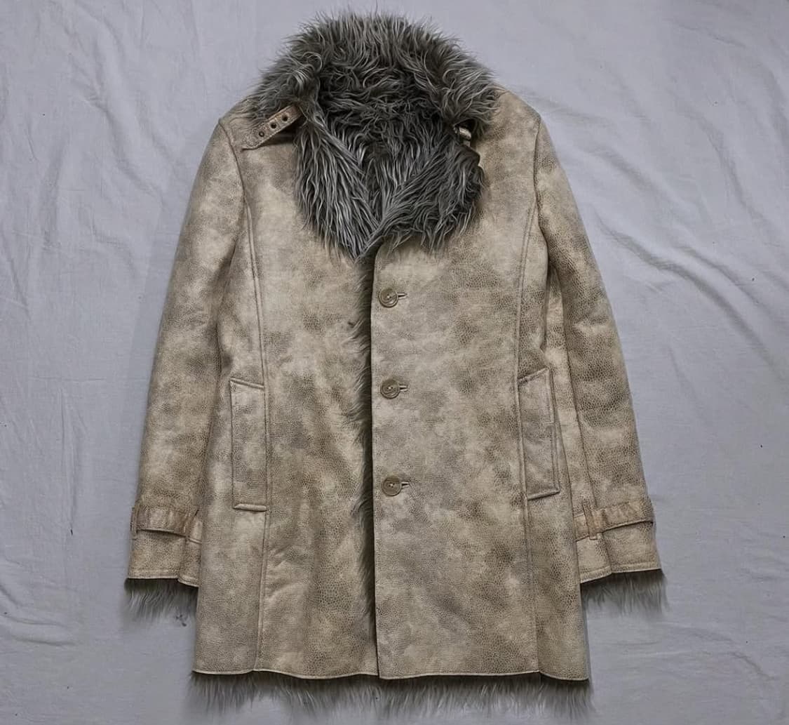 faux fur trimming beige mustang coat 상품이미지1