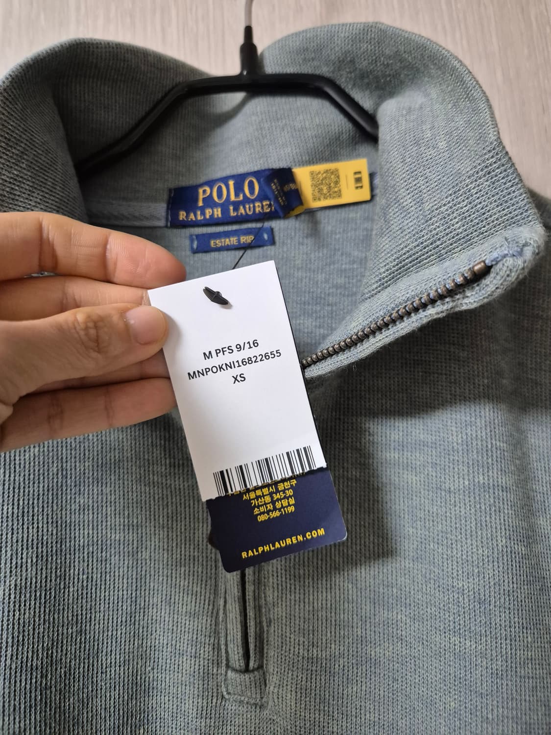 정품 (새제품) 폴로 랄프로렌 반집업 코튼 니트 스웨터 XS 상품이미지6