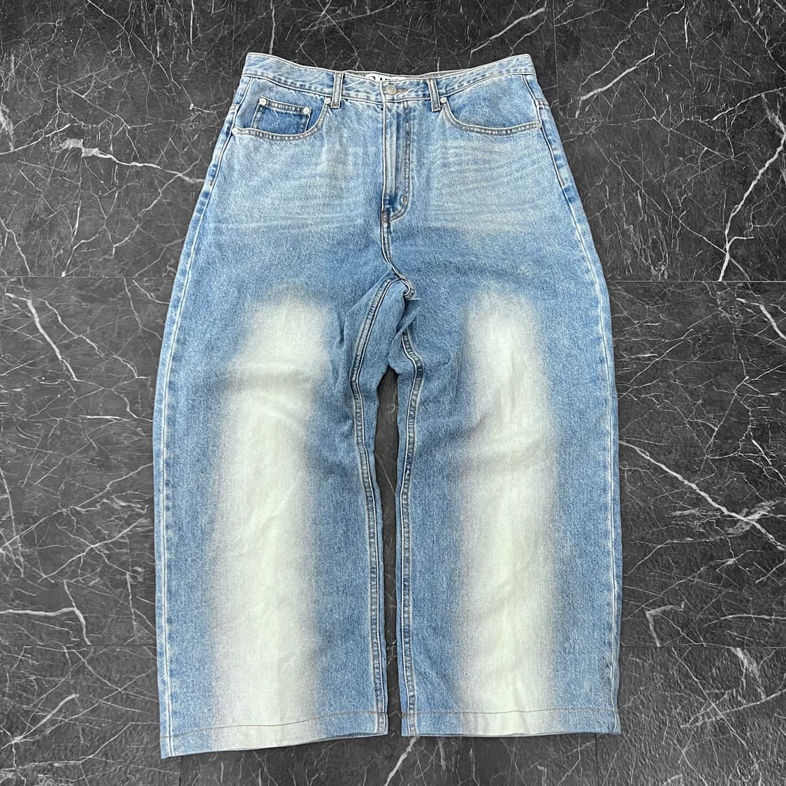 세터 워시드 데님 와이드 팬츠 연청 상품이미지4