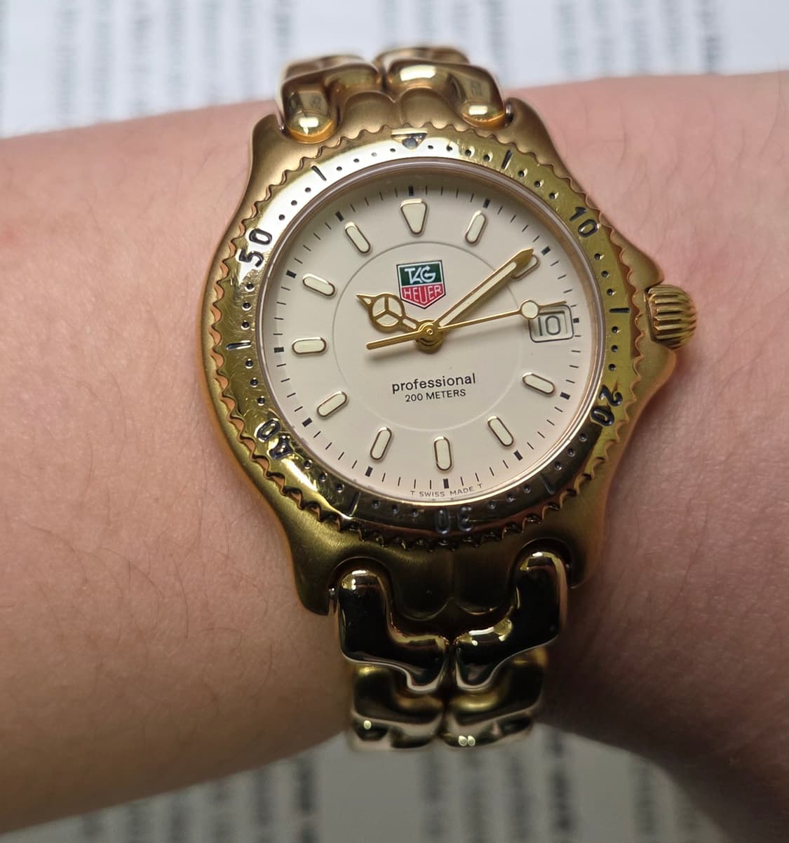 빈티지 태그호이어 셀(SEL) 프로페셔널 엘레강스 요구르트판 올금장 쿼츠 상품이미지3