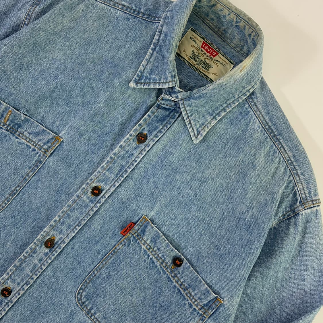 Levi's  리바이스 90,s 오렌지탭 워시드 데님셔츠  상품이미지3