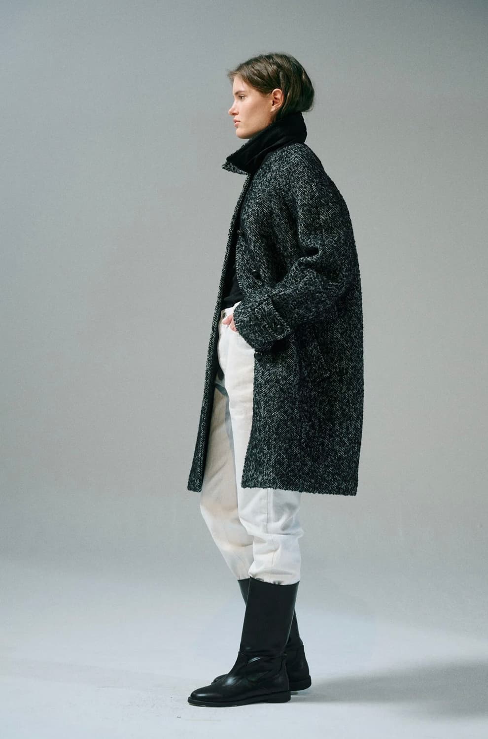 샵레터 LETTER 알파카 헤링본 코트 상품이미지5