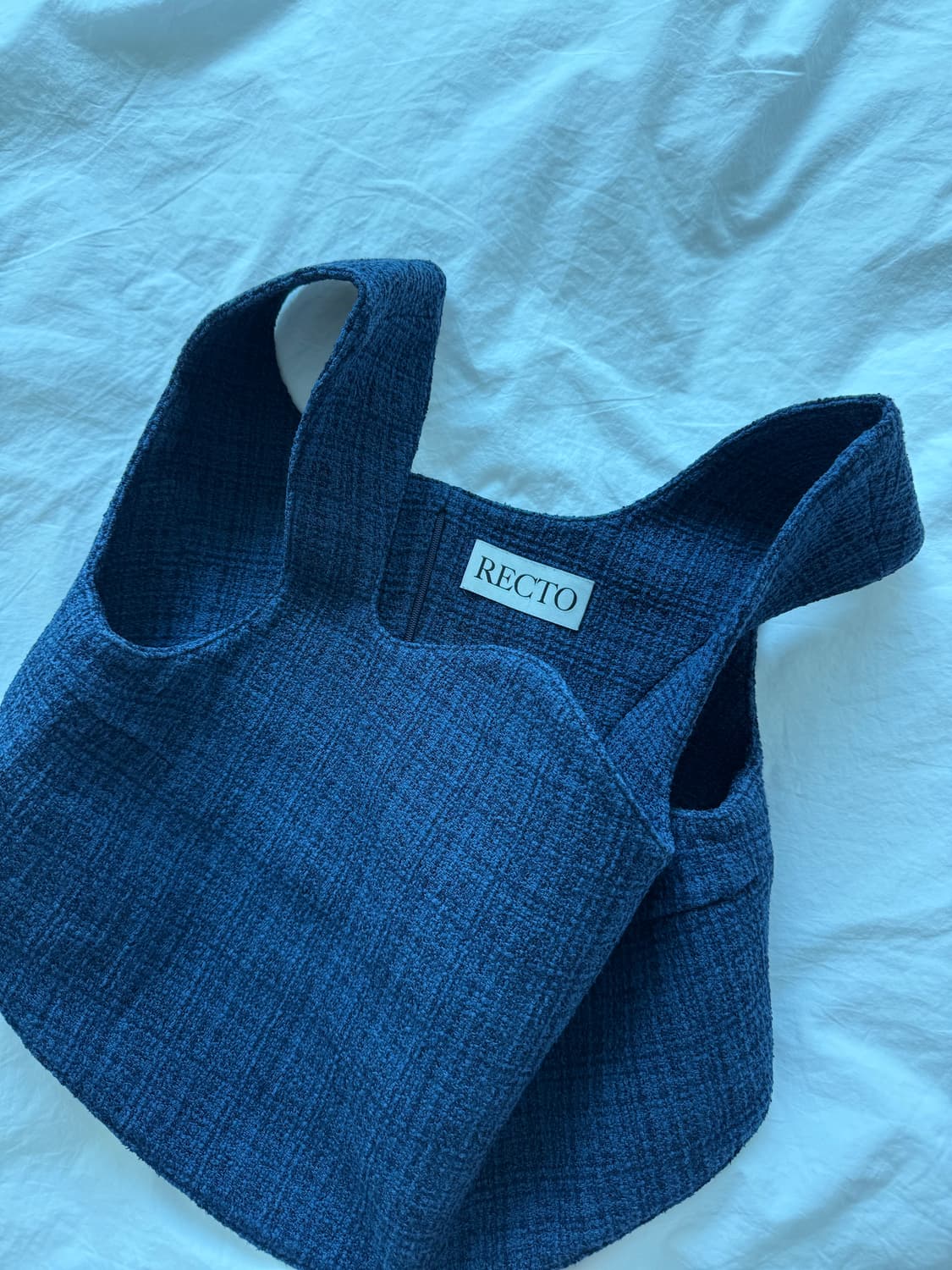 렉토 트위드 커브드 넥 크롭 탑 상품이미지7