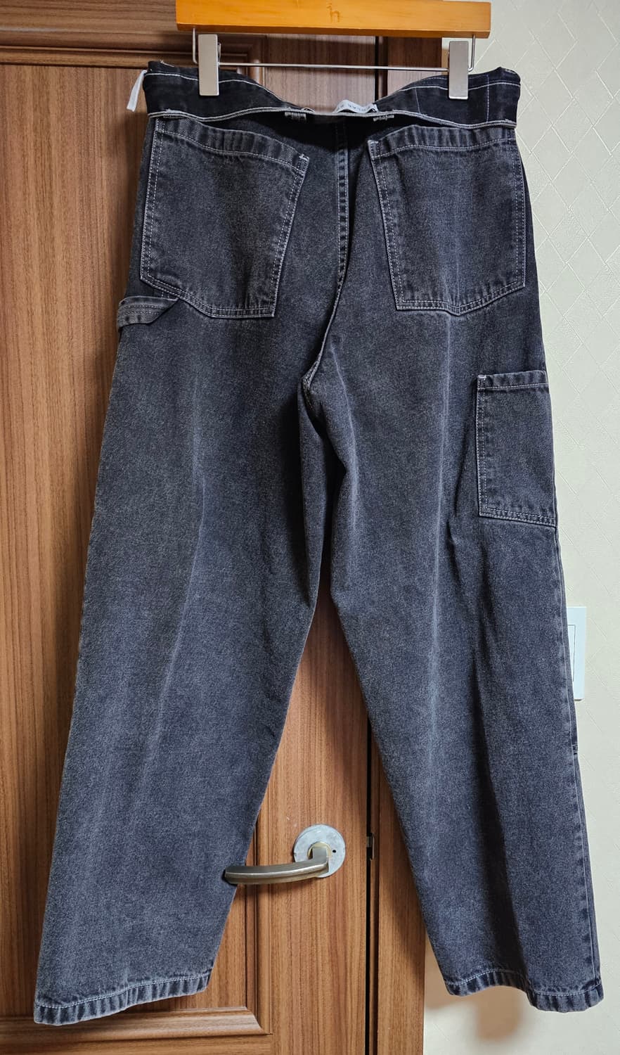 폴라스케이트 빅보이 진 실버블랙 워크팬츠 더블니 M 상품이미지3