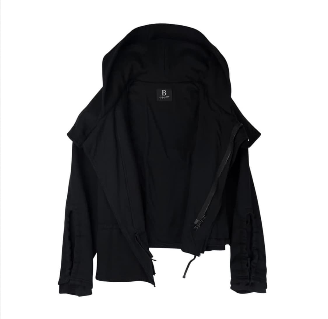 요지야마모토 레이어드 드레이핑 후드집업 상품이미지2