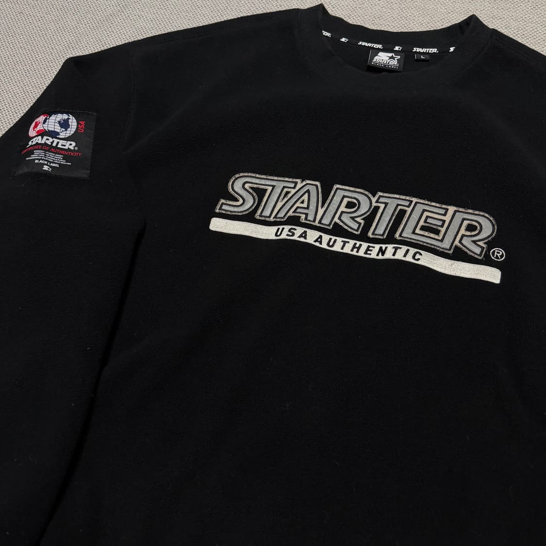 스타터 블랙 라벨 스펠아웃 플리스 맨투맨 상품이미지3