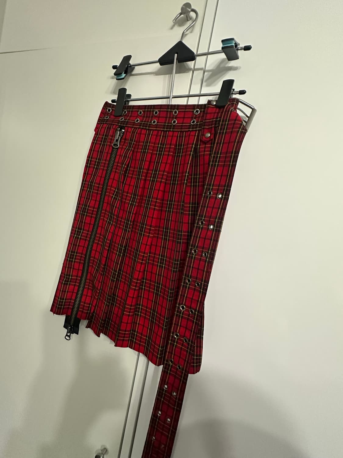 베이컨트 아카이브 레이어드 스커트 체크 레드  상품이미지3
