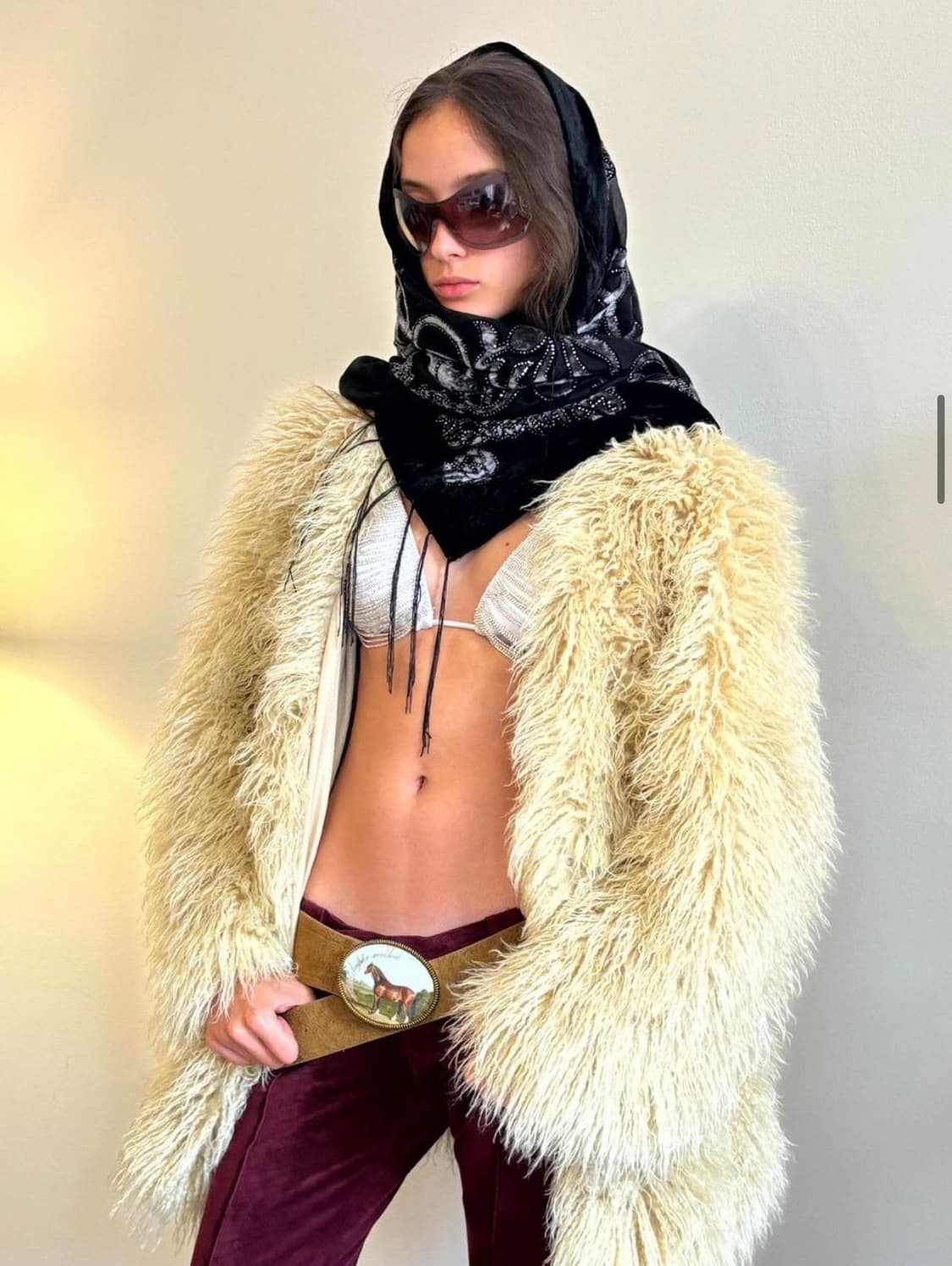 Faux Fur Middle Jacket Beige 상품이미지1