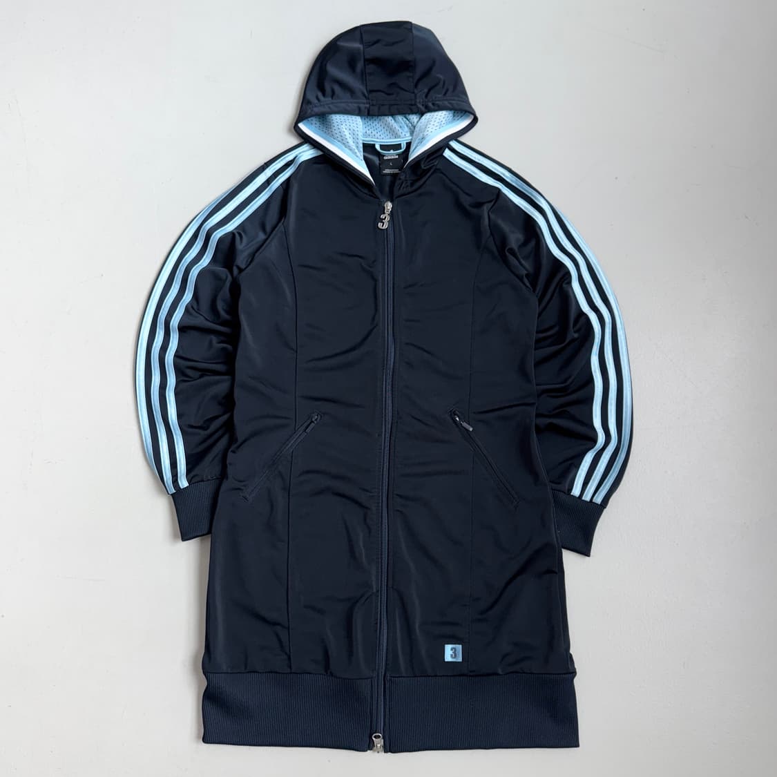 아디다스 하늘색 삼선 후드 져지 원피스 상품이미지2