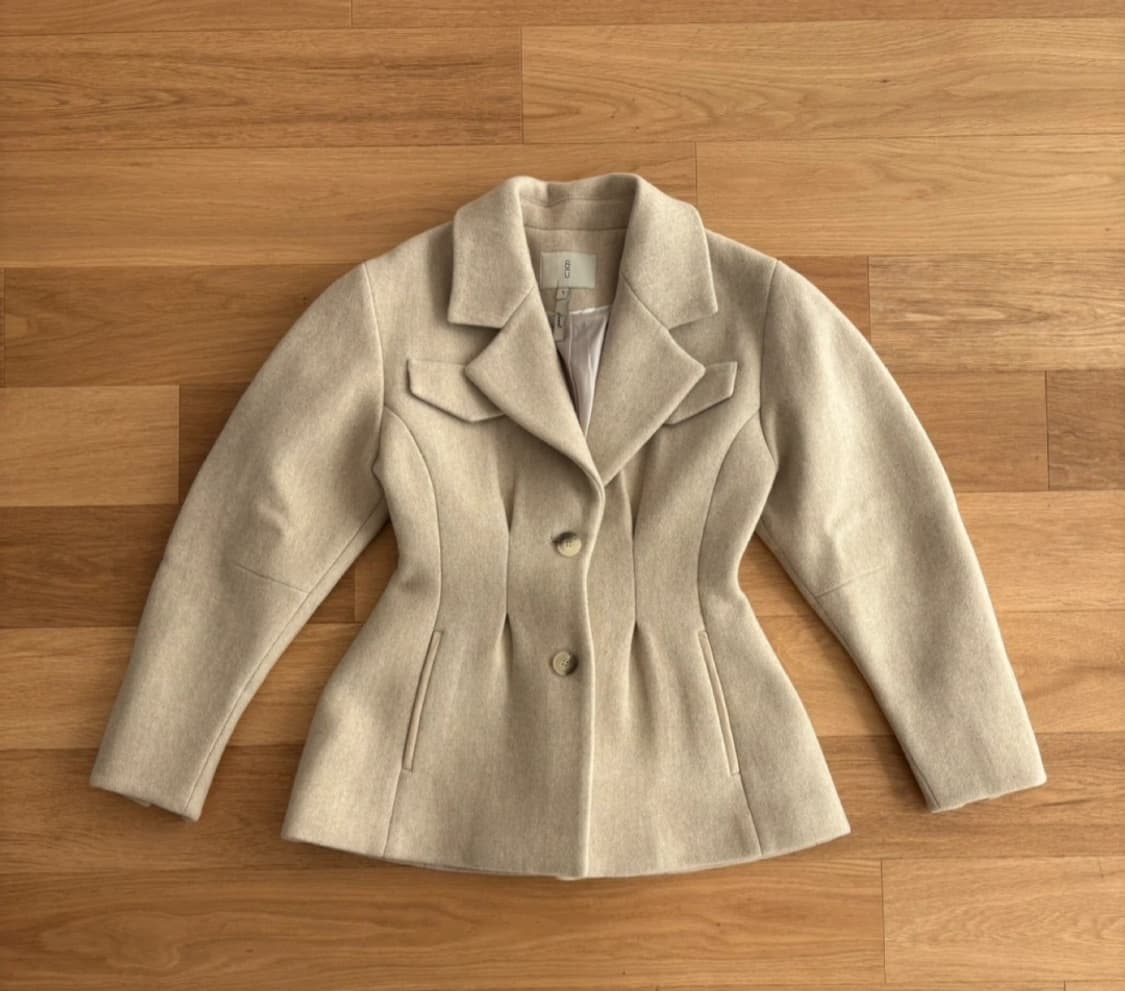 앤유 옥수코트 볼륨 소매 자켓 (오트밀) 상품이미지2