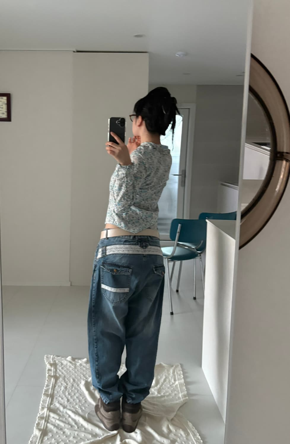 lace baggy denim pants 상품이미지4