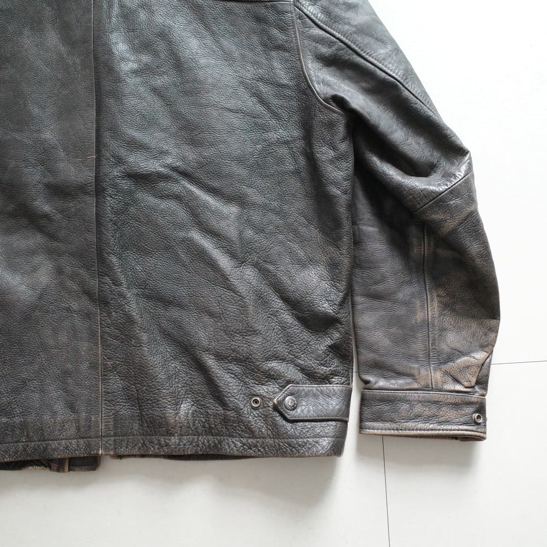 쉐비뇽 Chevignon 빈티지 암소가죽 차심 레더 자켓 XL 상품이미지9