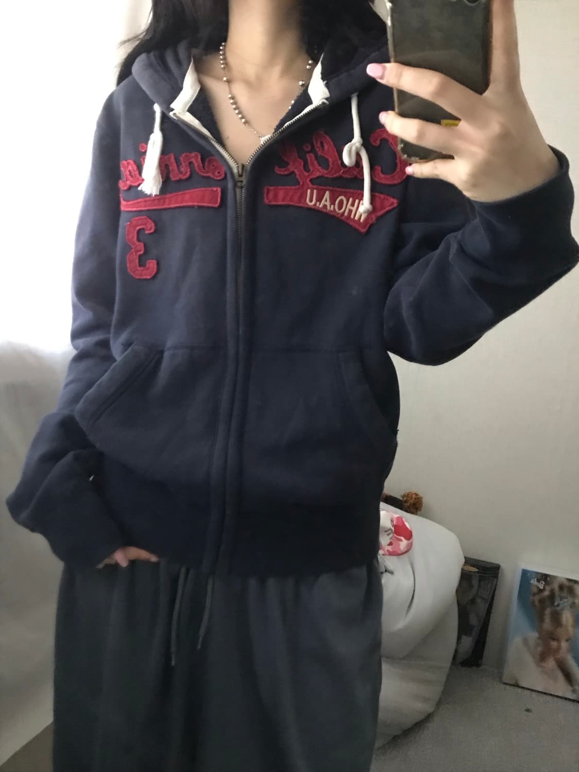 후아유 네이비 후드집업 상품이미지2