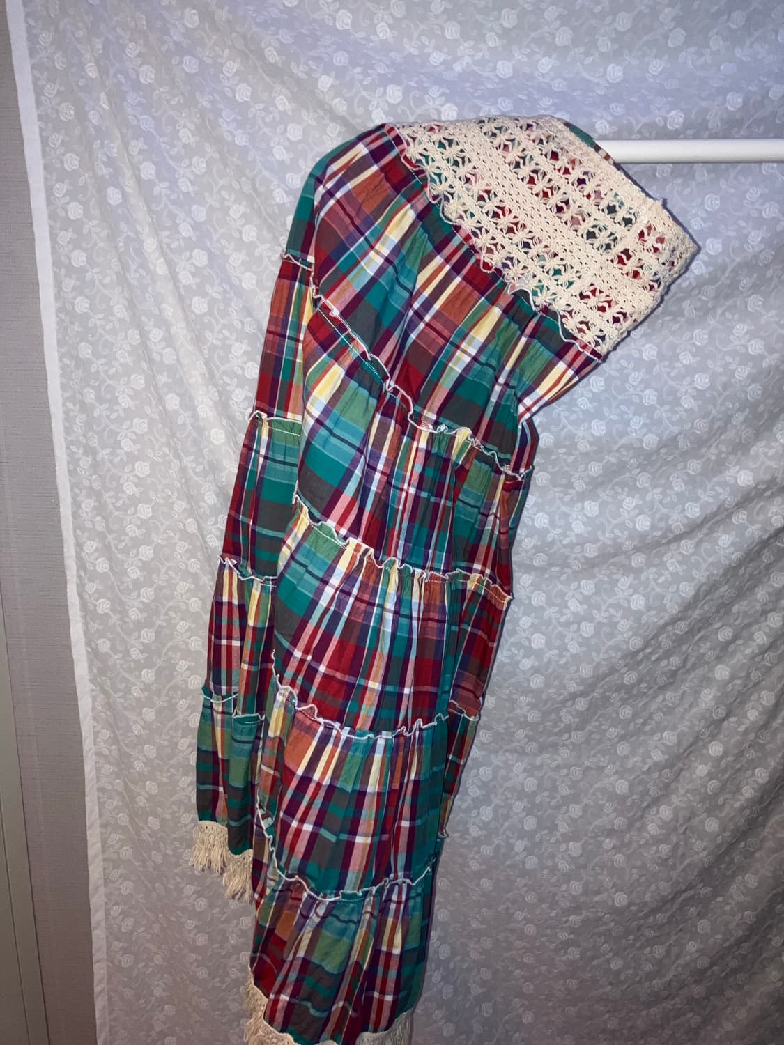 💌 Crochet Check Patch Skirt. 상품이미지1