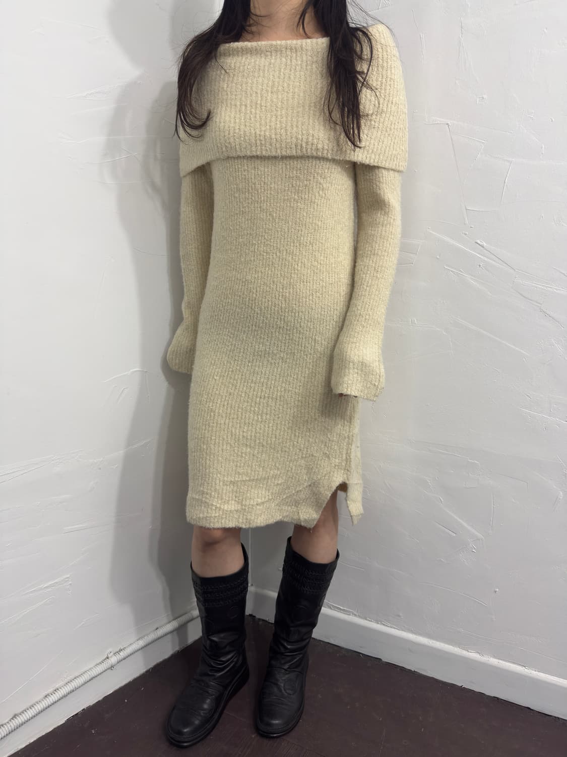 offshoulder knit onepiece 상품이미지3