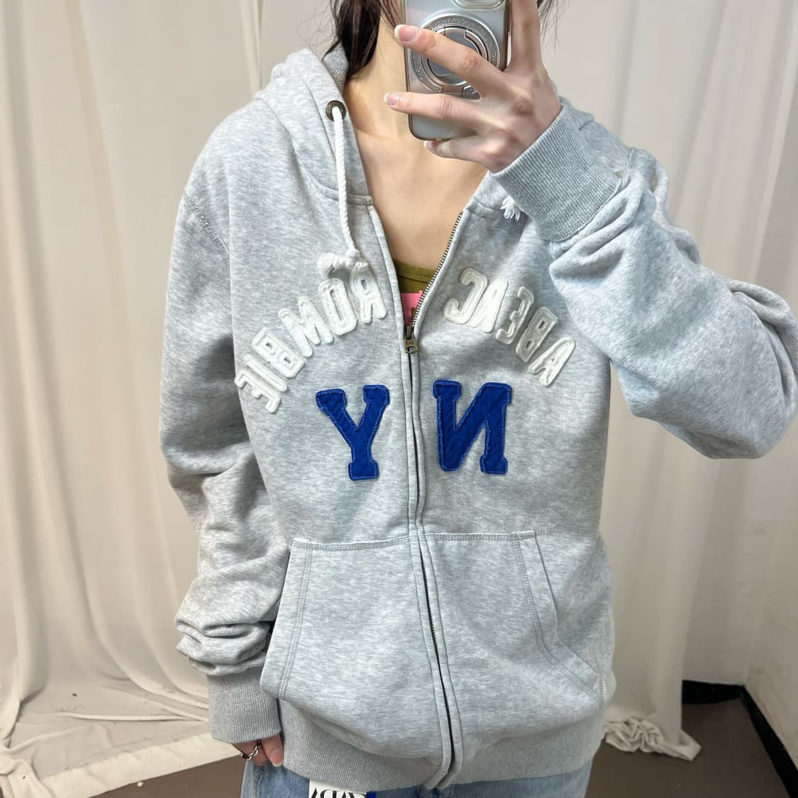 Abercrombie grey zip-up hoodie  상품이미지3