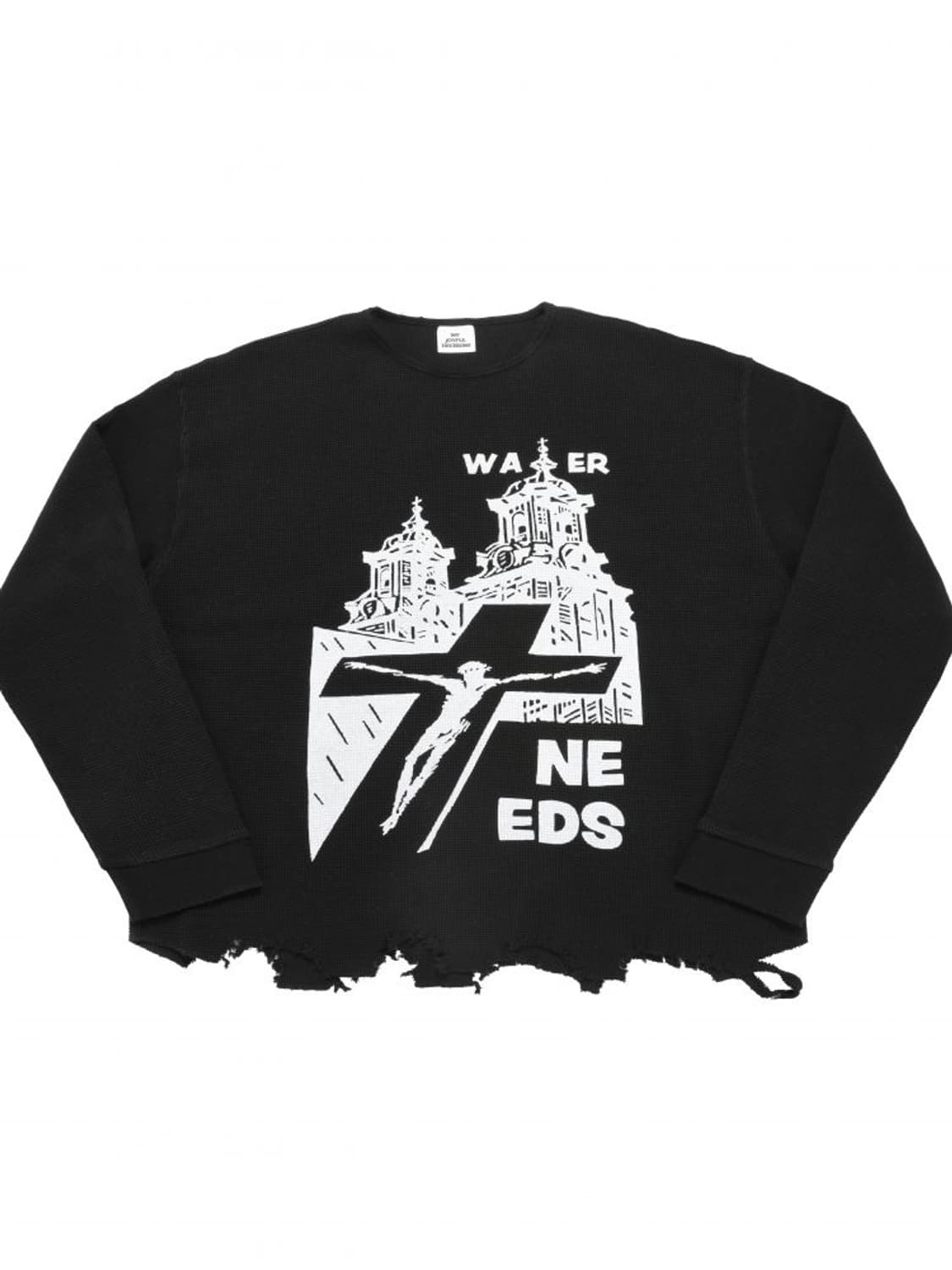 M L MJD 디스 와플 롱슬리브 블랙 Distressed LS 상품이미지1