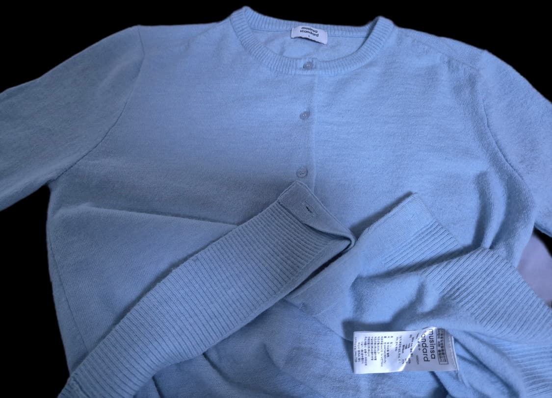 무신사스탠다드 우먼 라운드넥 가디건 파스텔블루 상품이미지8