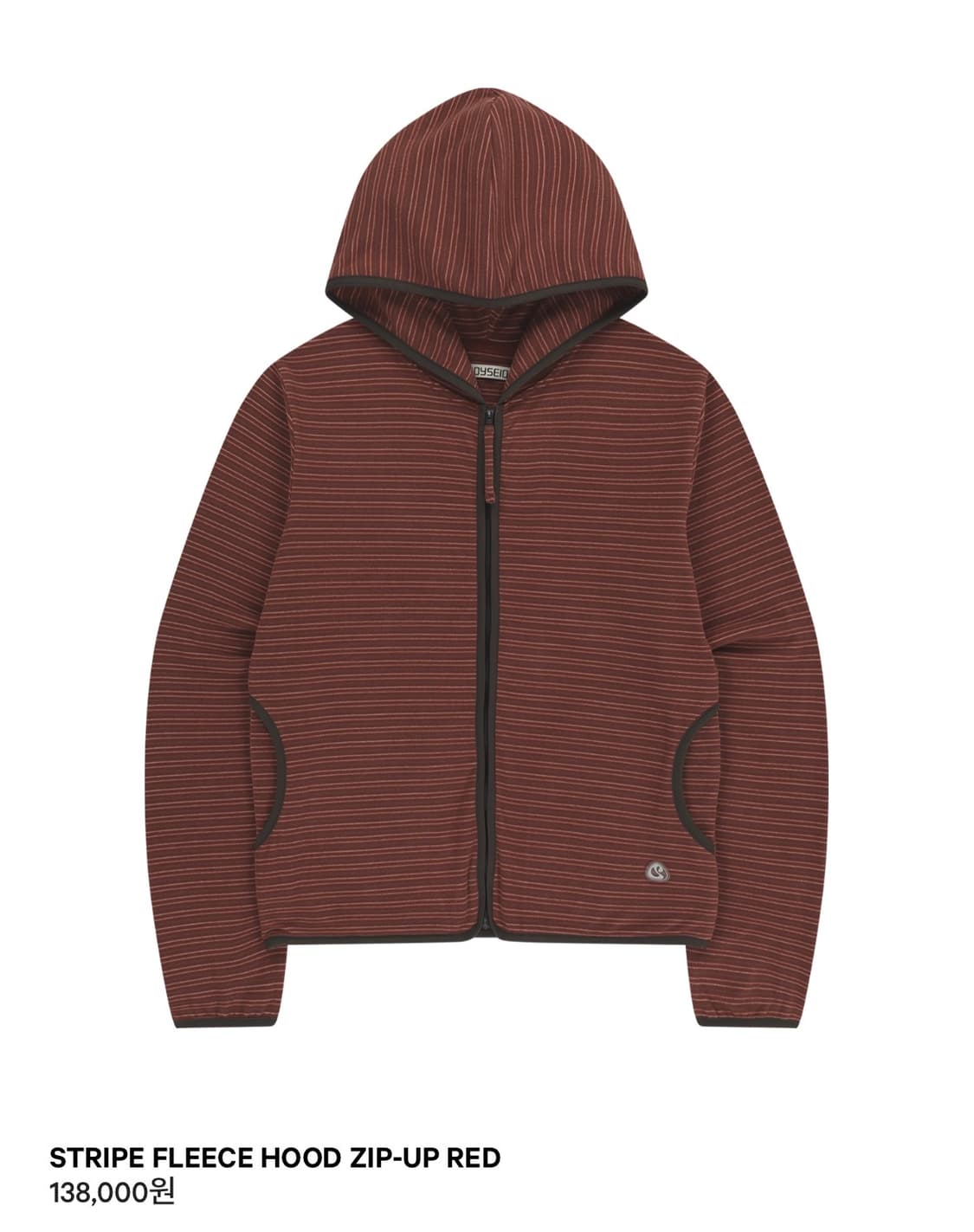 코이세이오 STRIPE FLEECE HOOD ZIP-UP RED 상품이미지1