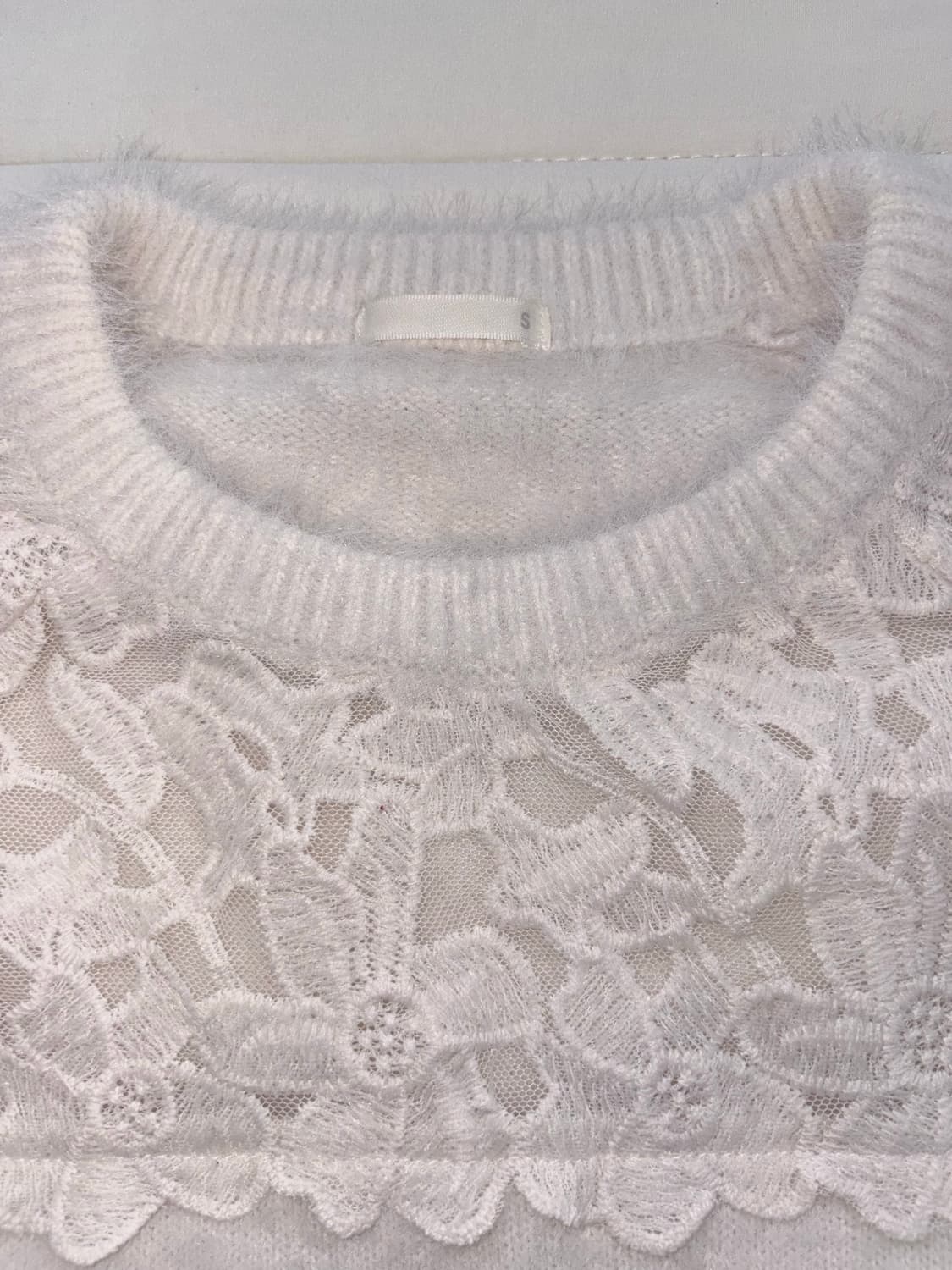 GU 플라워 패턴 화이트 니트 모리걸 상품이미지2