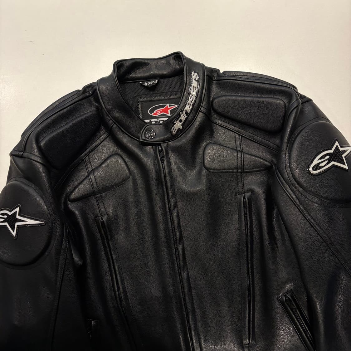 [S] 알파인스타 블랙 레더 가죽 라이더 자켓 D768 상품이미지3