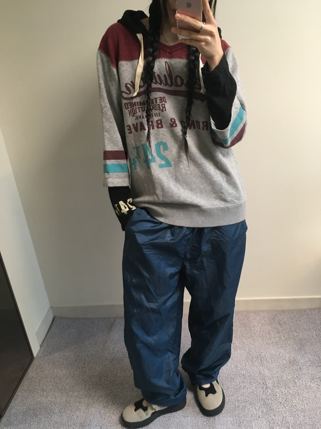 vintage wind pants deep blue 상품이미지2
