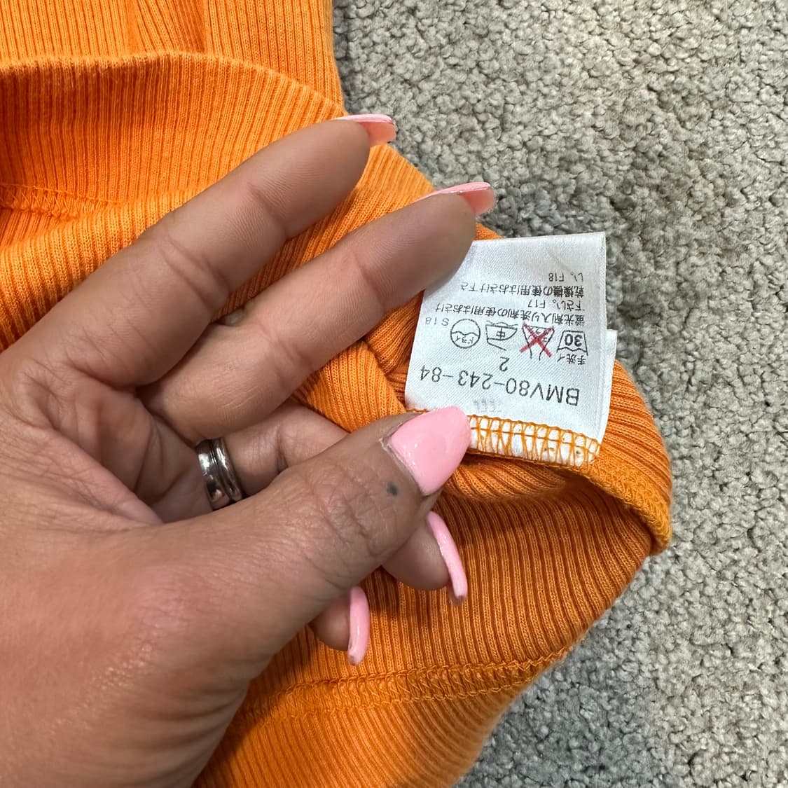 버버리 블랙라벨 오렌지 골지 탱크탑M 상품이미지6