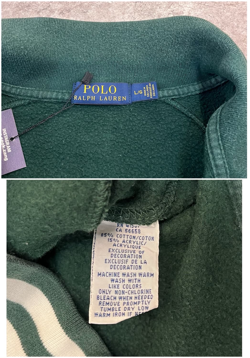 폴로 랄프로렌 빅포니 바시티 집업 져지 그린 L #csz3146 상품이미지3
