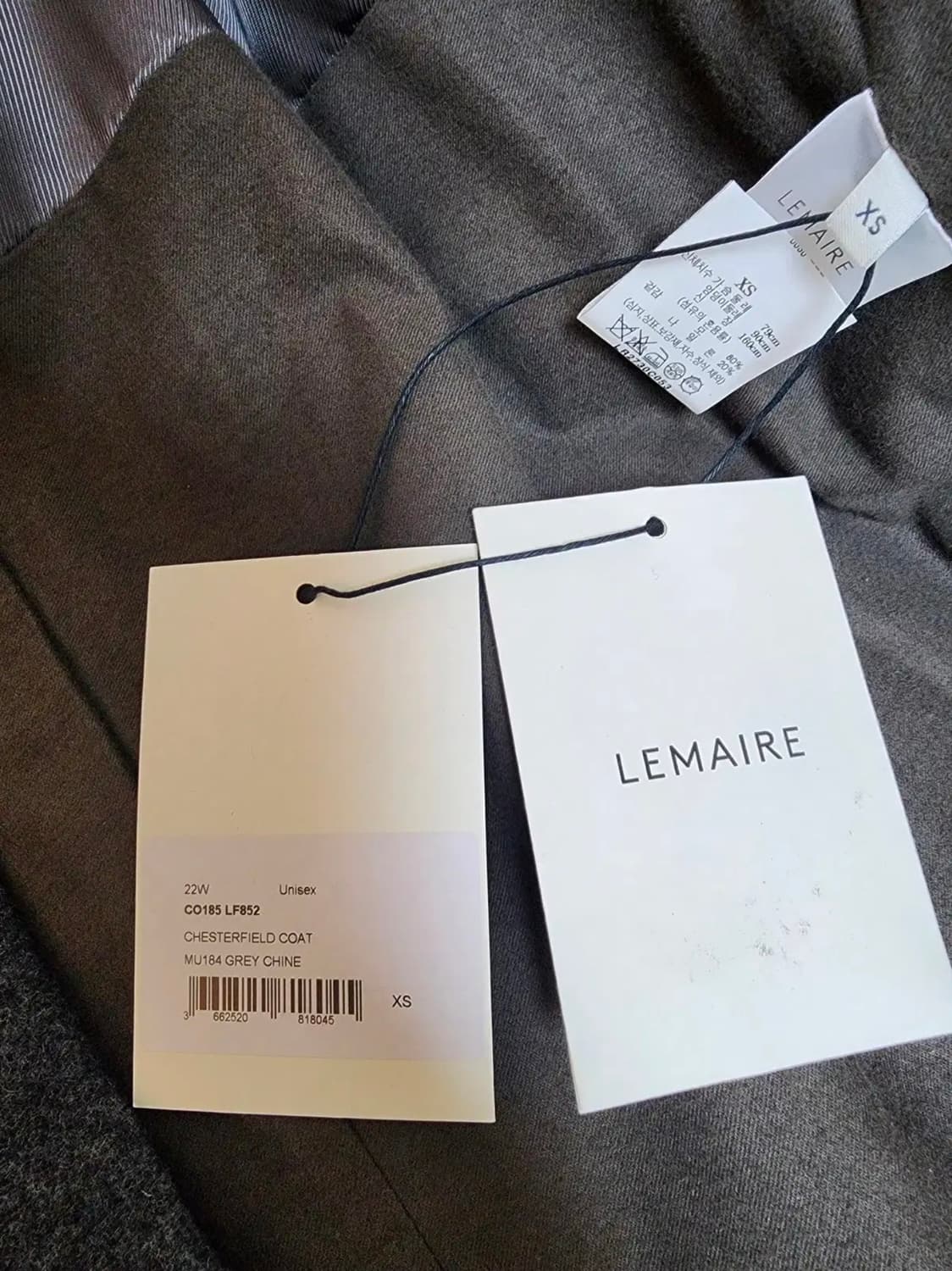 르메르 코트 소프트 펠트 울 체스터필드 코트 그레이 신 (오버사이즈 핏) 상품이미지6