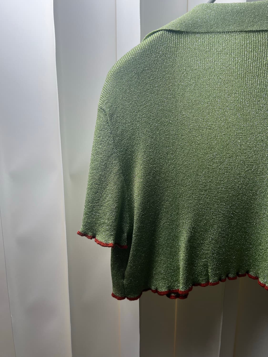 자쿠무스 반팔 니트 가디건 green 상품이미지6