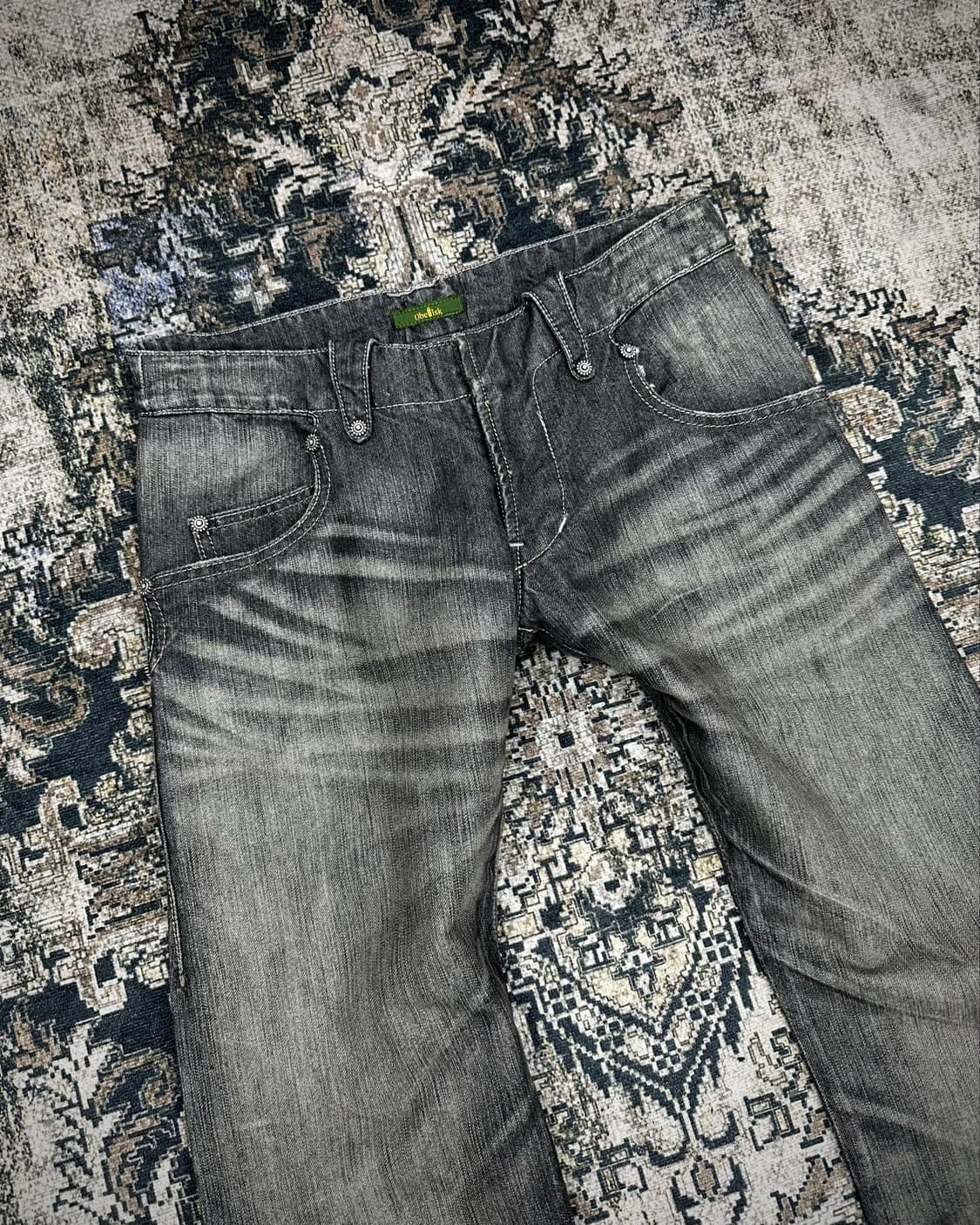 Obelisk stone washing bootscut jeans 상품이미지2