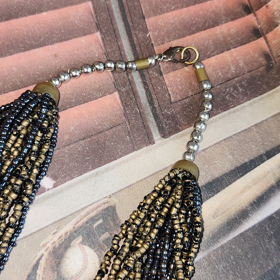 90s 프랑스 빈티지 레이어드 비즈 목걸이보헤미안 스타일 상품이미지4