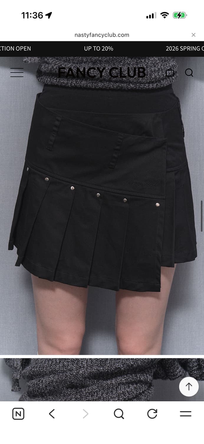 팬시클럽 PLEATS LAYERED WRAP SKIRT (BLACK) 상품이미지7