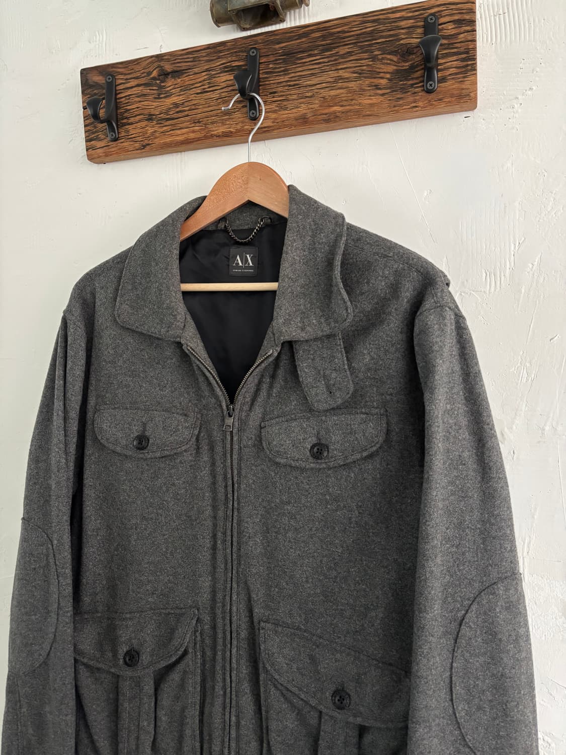 Armani Exchange 아르마니 익스체인지 그레이 울-캐시미어 혼방 상품이미지2