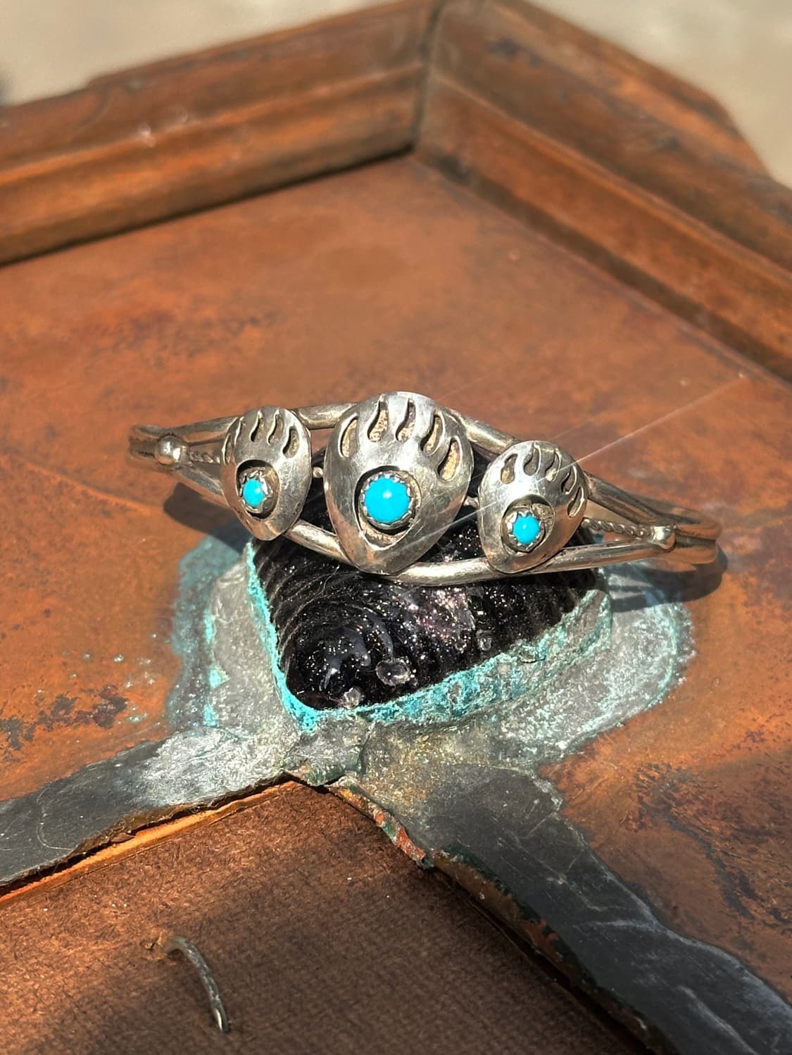Bear Claw Turquoise 925Silver Bangle 상품이미지1