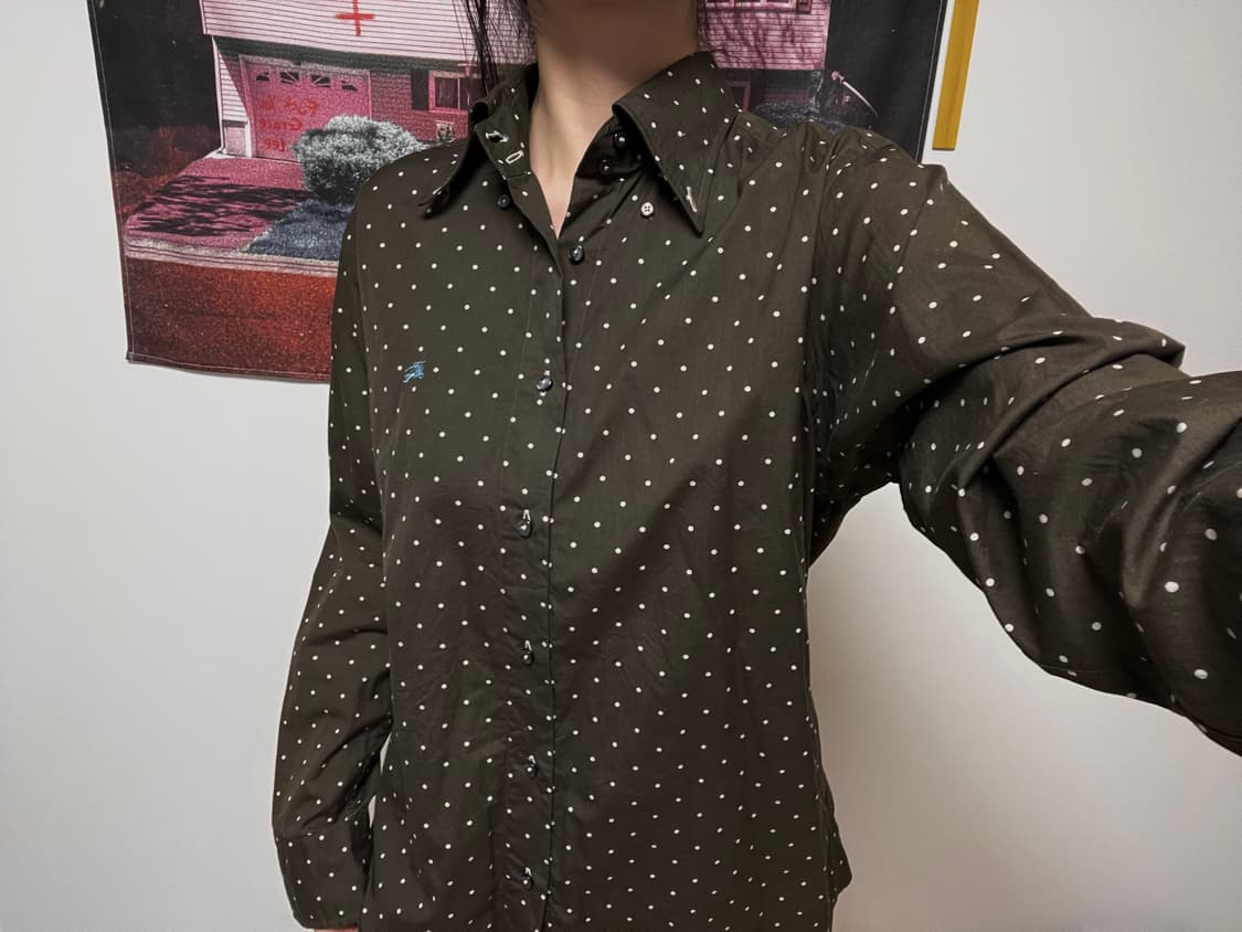 Mint chocolate Burberry polka dot shirt 상품이미지1