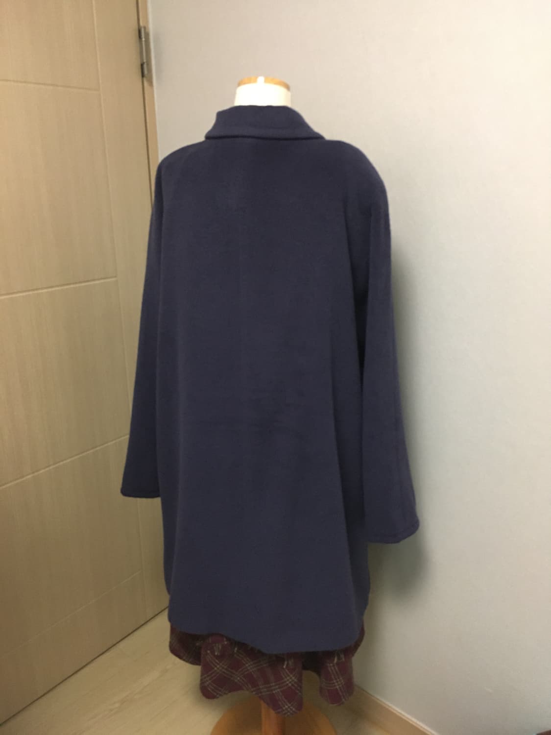 일본빈티지 울 딥퍼플 루즈핏 앙고라 미디 코트 상품이미지2