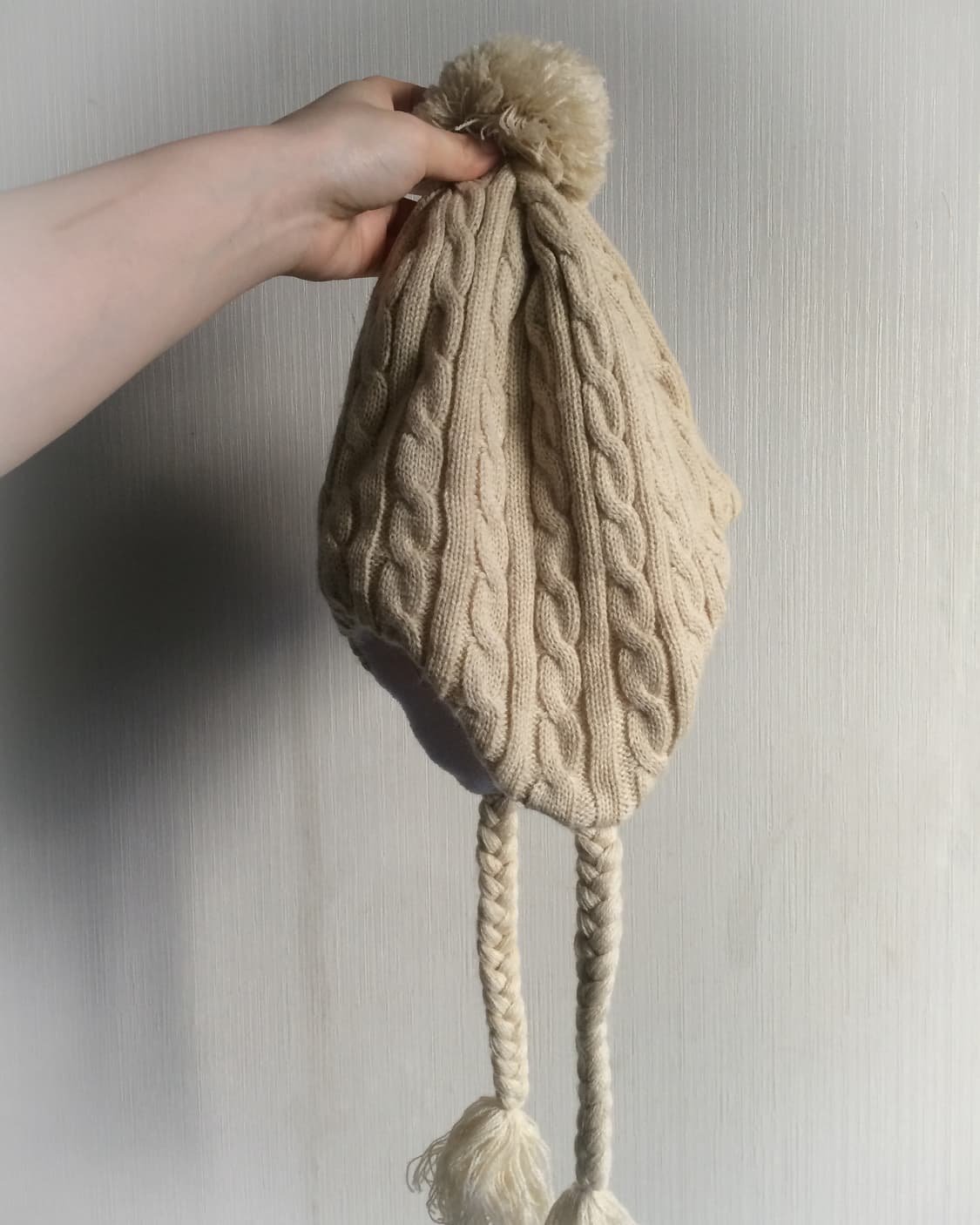 Pom cable pattern beanie 상품이미지4