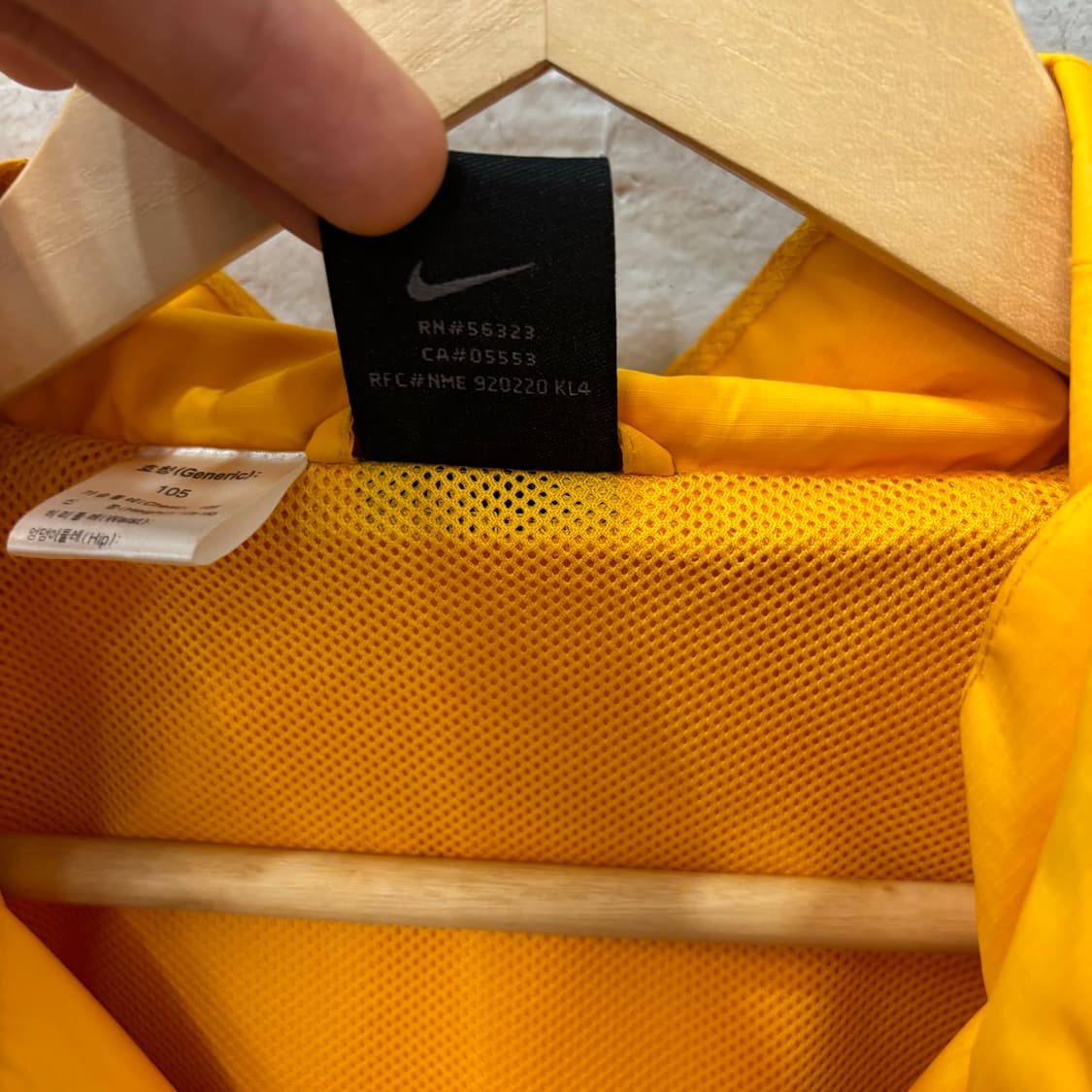 00s 나이키 올드스쿨 옐로 카키브라운 바람막이 자켓 XL 상품이미지7